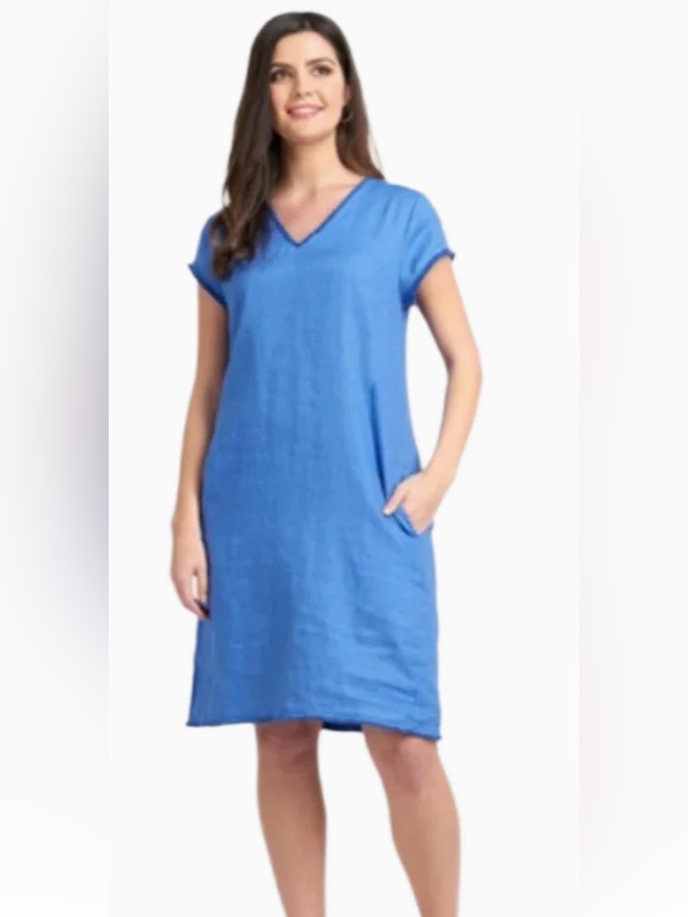 NWT Women’s Foil Fringe Benefits Festival Linen Dress Sz 6 Blue
